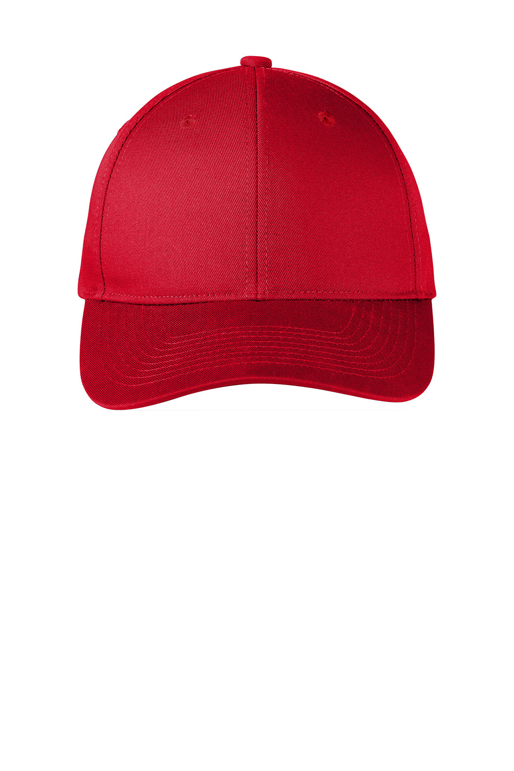 Port Authority C801 Fine Twill Snapback Hat Red Flat Front