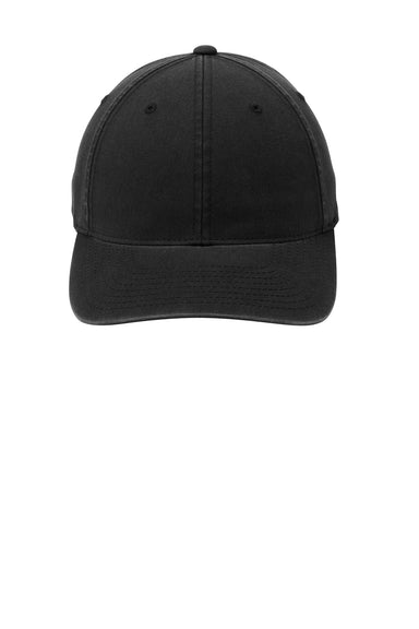 Port Authority C809 Mens Stretch Fit Hat Black Flat Front