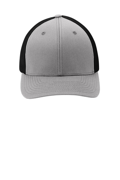 Port Authority C812 Mens Stretch Fit Hat Silver Grey/Black Flat Front