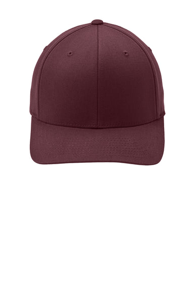 Port Authority C813 Mens Stretch Fit Hat Maroon Flat Front