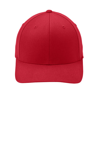 Port Authority C813 Mens Stretch Fit Hat True Red Flat Front