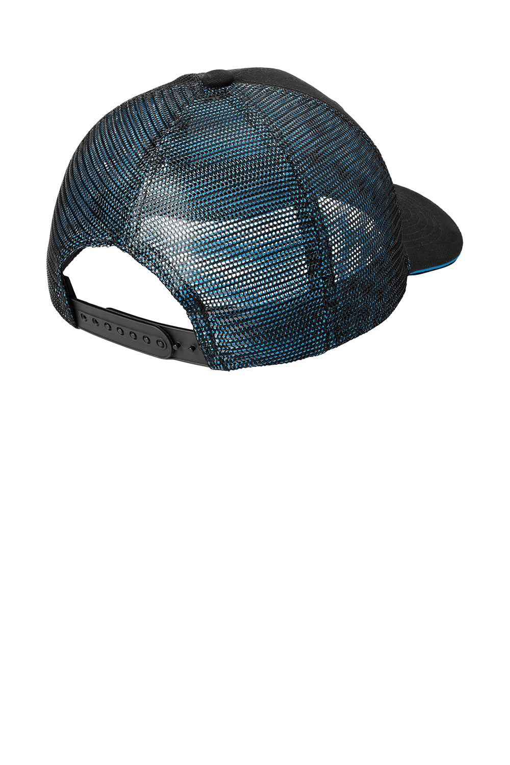 Port Authority C818 Adjustable Hat Black/Shock Blue Flat Back