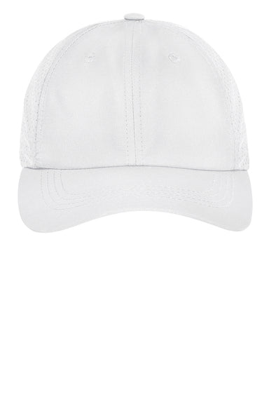 Port Authority C821 Moisture Wicking Adjustable Hat White Flat Front