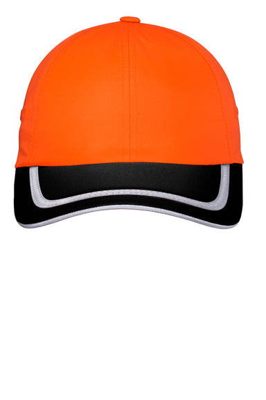 Port Authority C836 Enhanced Visibility Adjustable Hat Safety Orange/Black Flat Front