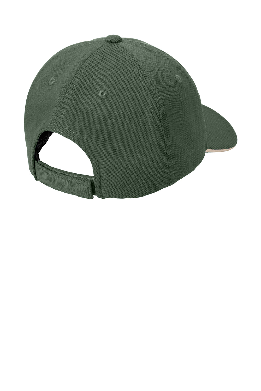 Port Authority C838 Dry Zone Moisture Wicking Adjustable Hat Olive Green/Stone Flat Back