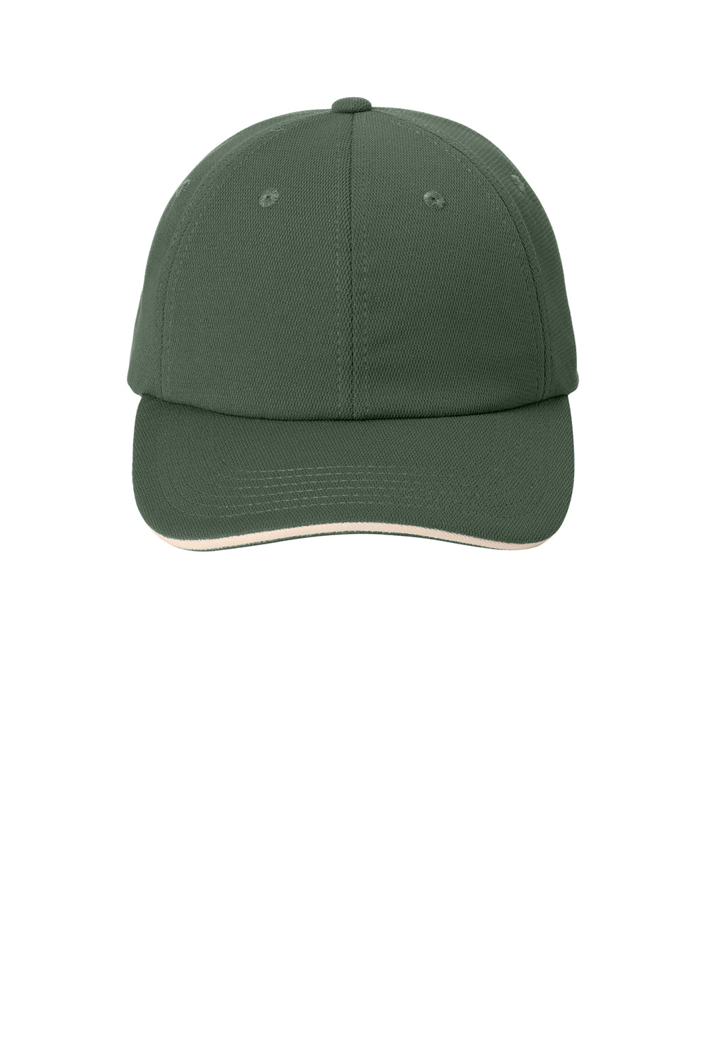 Port Authority C838 Dry Zone Moisture Wicking Adjustable Hat Olive Green/Stone Flat Front