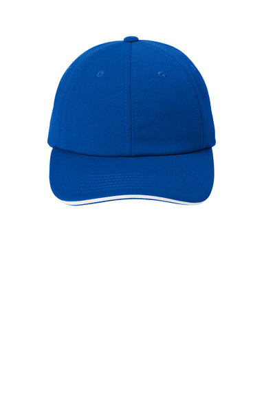 Port Authority C838 Dry Zone Moisture Wicking Adjustable Hat Royal Blue/White Flat Front