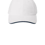 Port Authority Mens Dry Zone Moisture Wicking Adjustable Hat - White/Classic Navy Blue