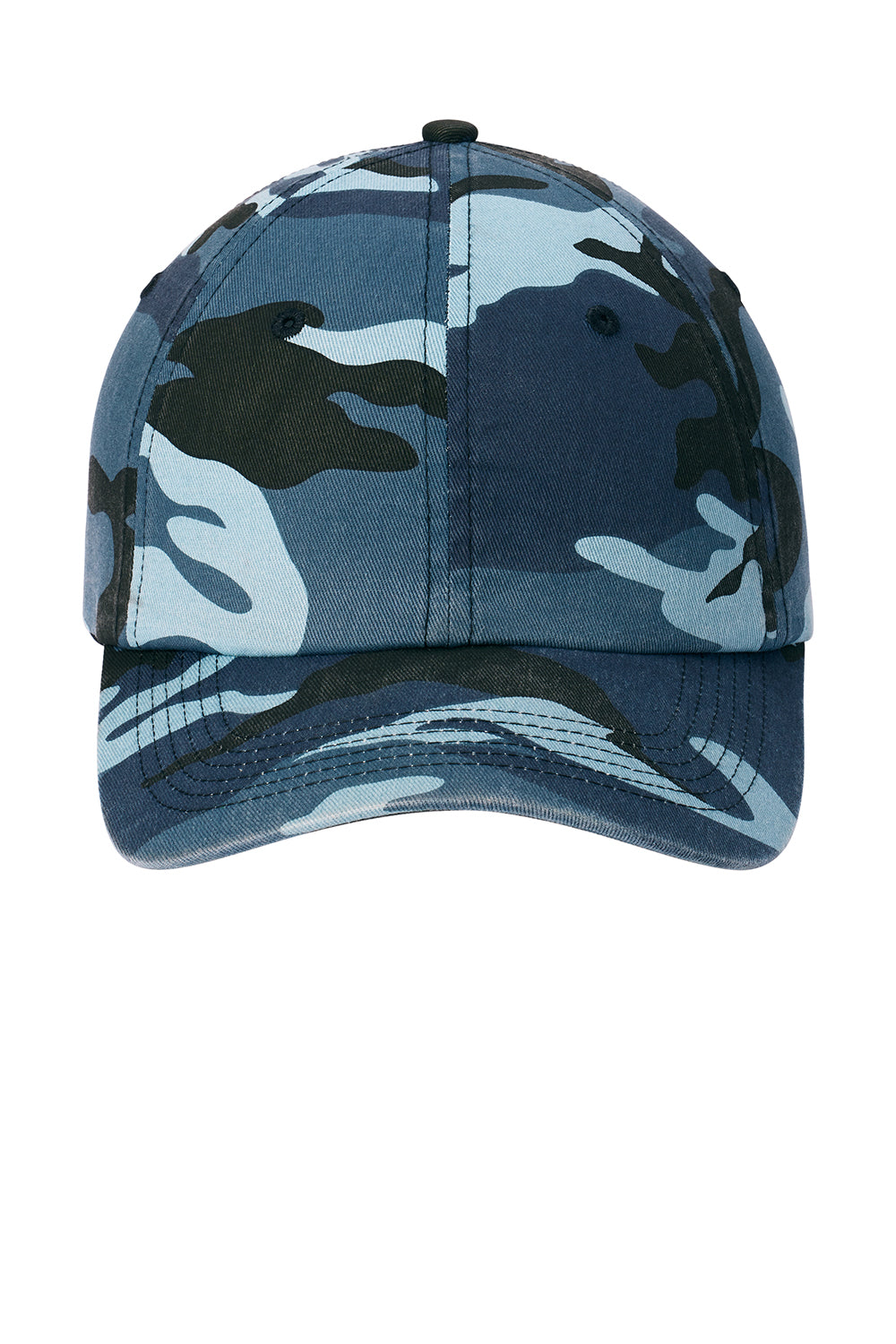 Port Authority C851 Camouflage Hat Navy Blue Camo Flat Front