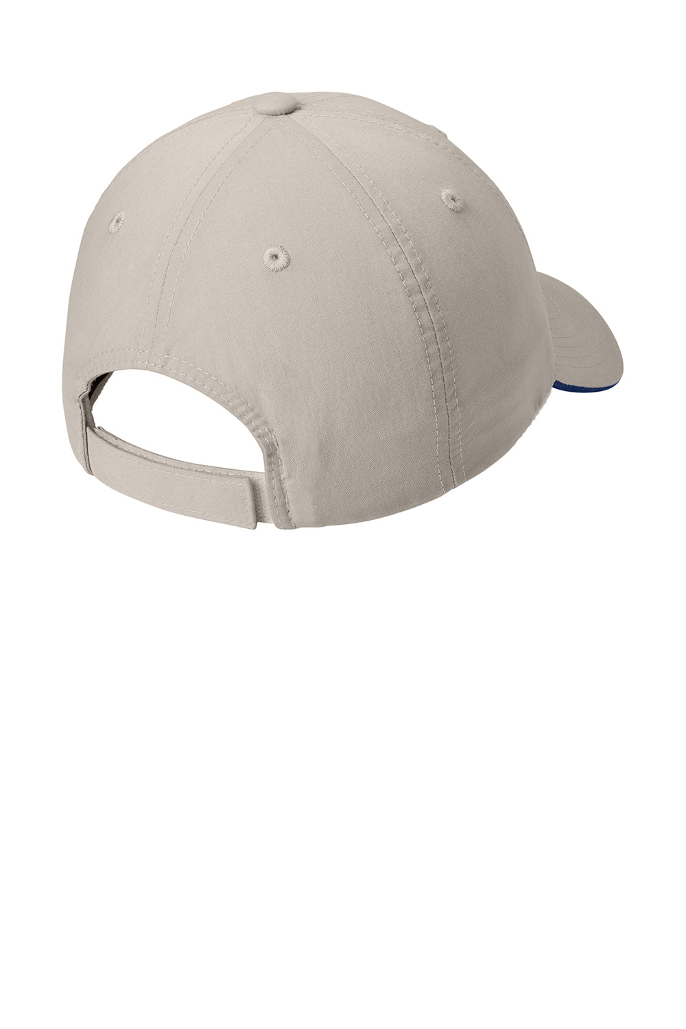 Port Authority C852 Cool Max Moisture Wicking Adjustable Hat Beige/Navy Blue Flat Back