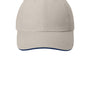 Port Authority Mens Cool Max Moisture Wicking Adjustable Hat - Beige/Navy Blue