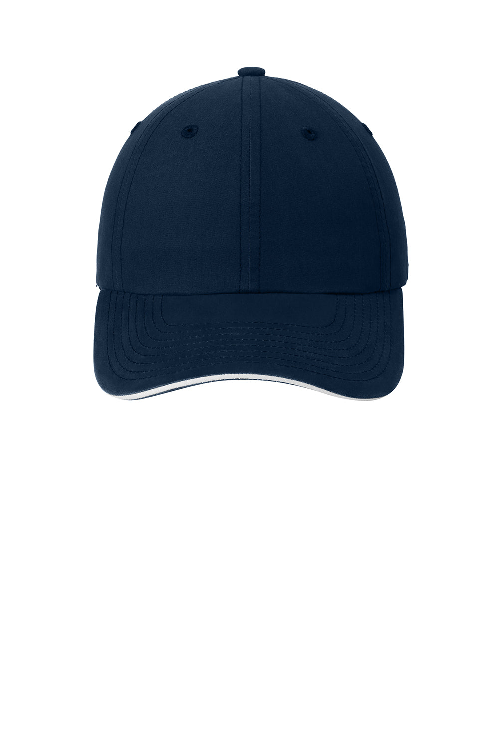 Port Authority C852 Cool Max Moisture Wicking Adjustable Hat Navy Blue/White Flat Front