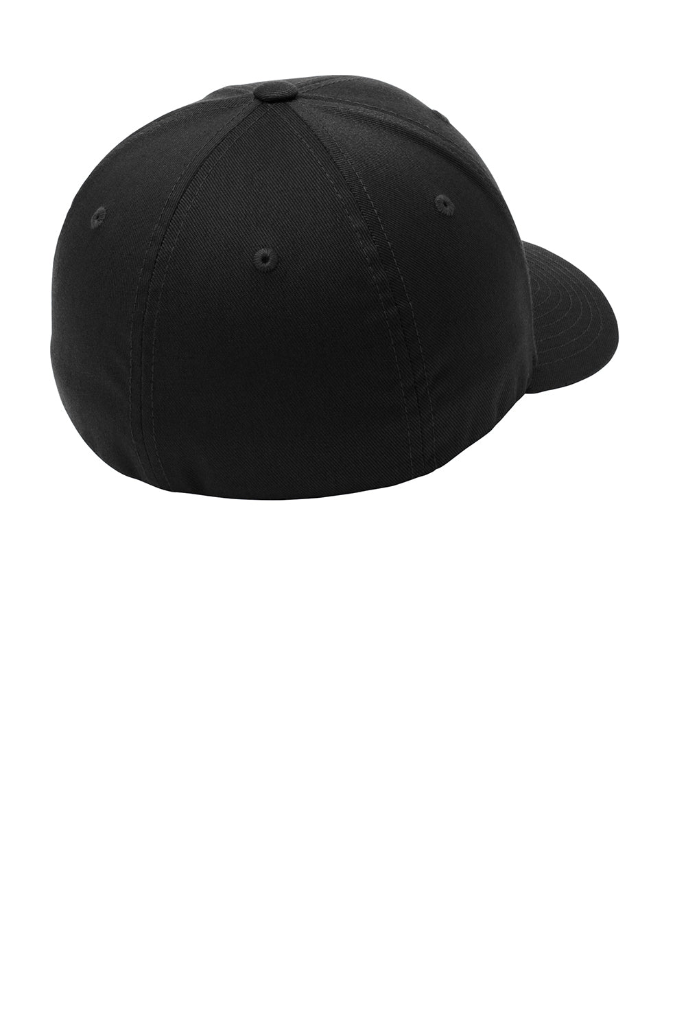 Port Authority C865 Mens Stretch Fit Hat Black Flat Back