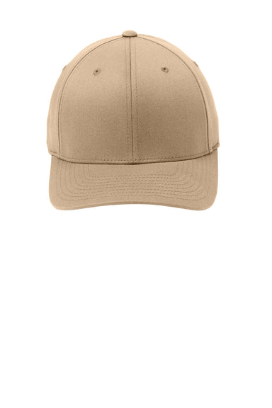 Port Authority C865 Mens Stretch Fit Hat Khaki Flat Front