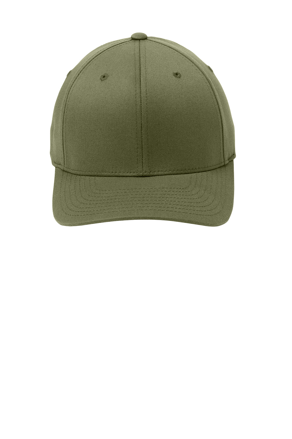 Port Authority C865 Mens Stretch Fit Hat Olive Drab Green Flat Front