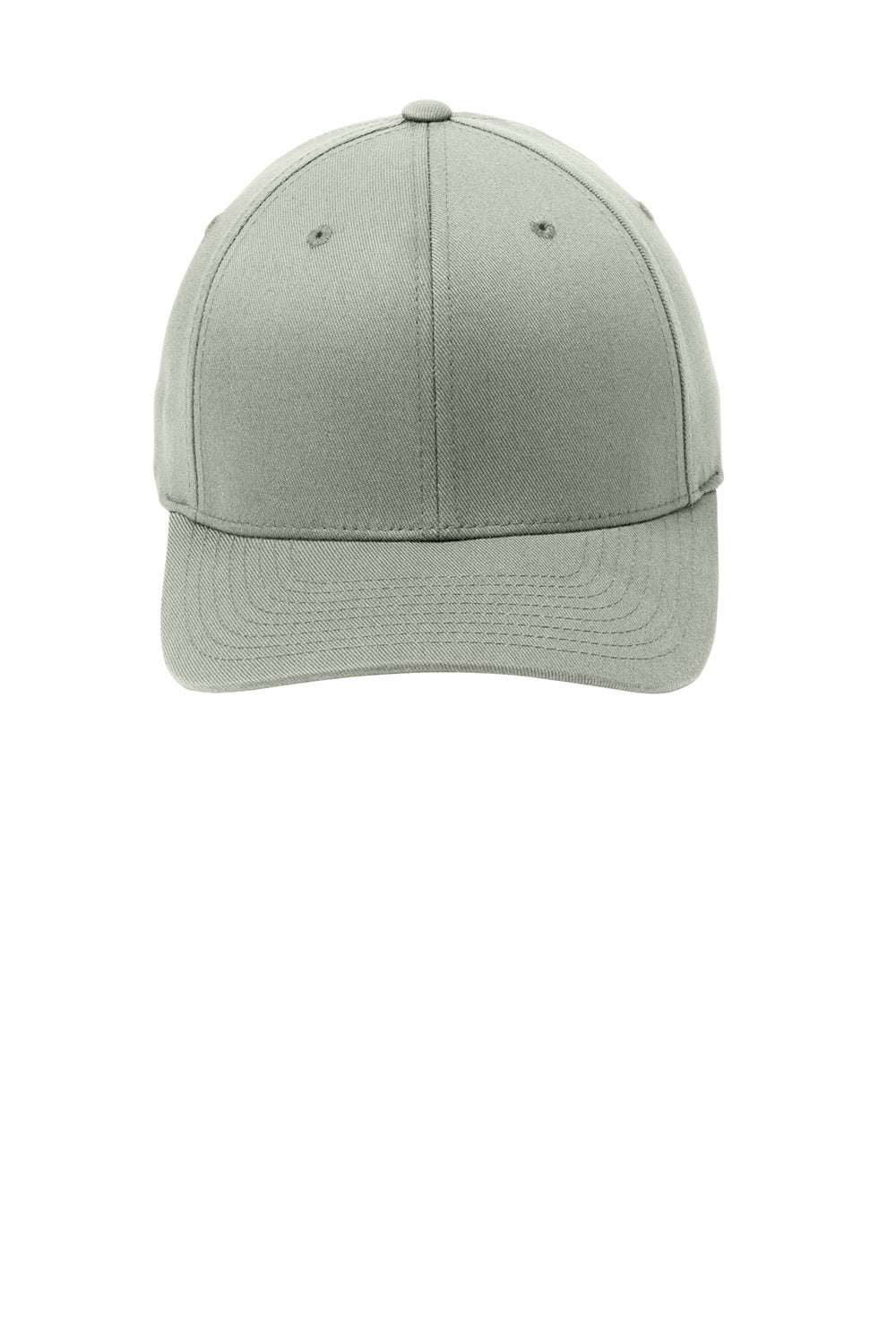 Port Authority C865 Mens Stretch Fit Hat Silver Grey Flat Front