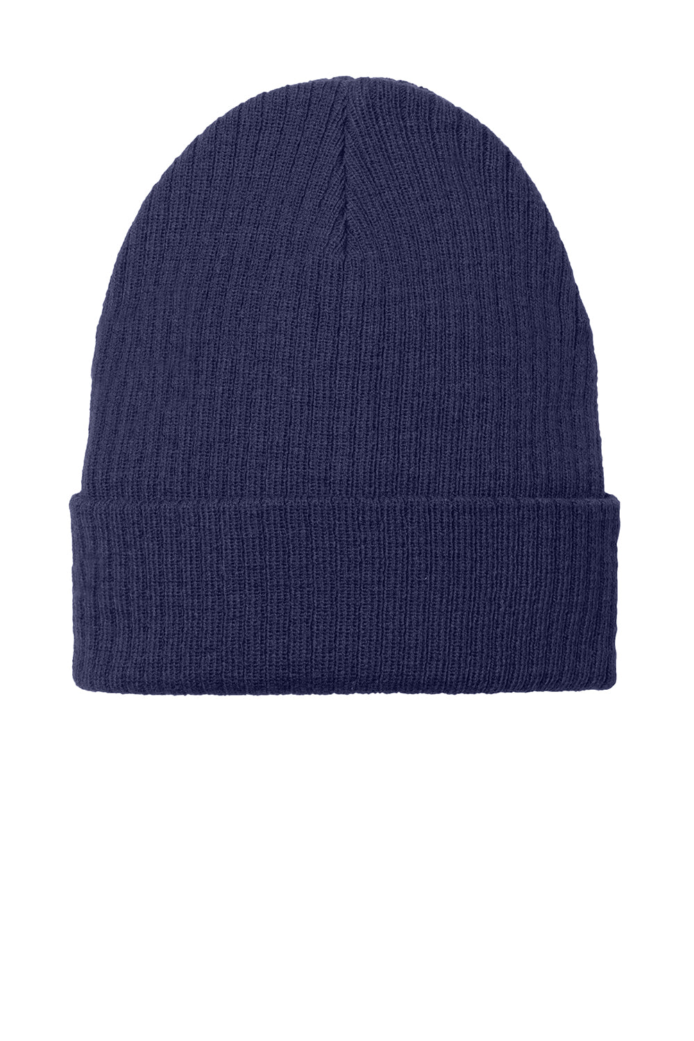 Port Authority C880 Mens C-Free Recycled Beanie True Navy Blue Flat Front