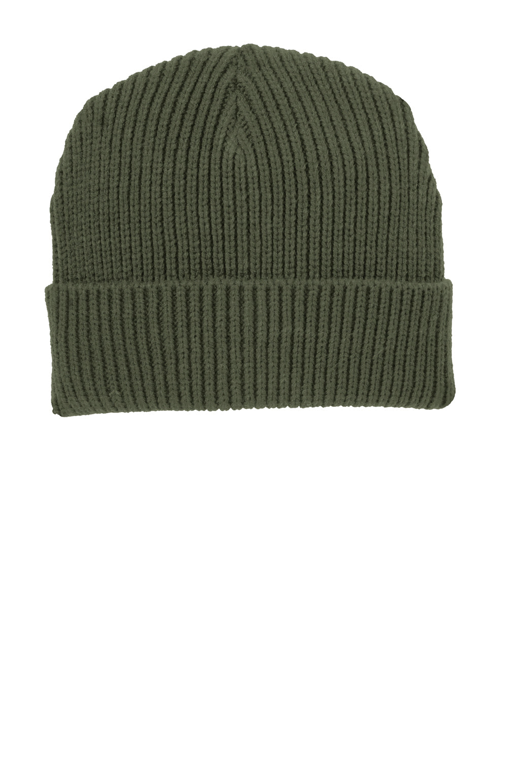 Port Authority C908 Mens Watch Beanie Army Green Flat Front