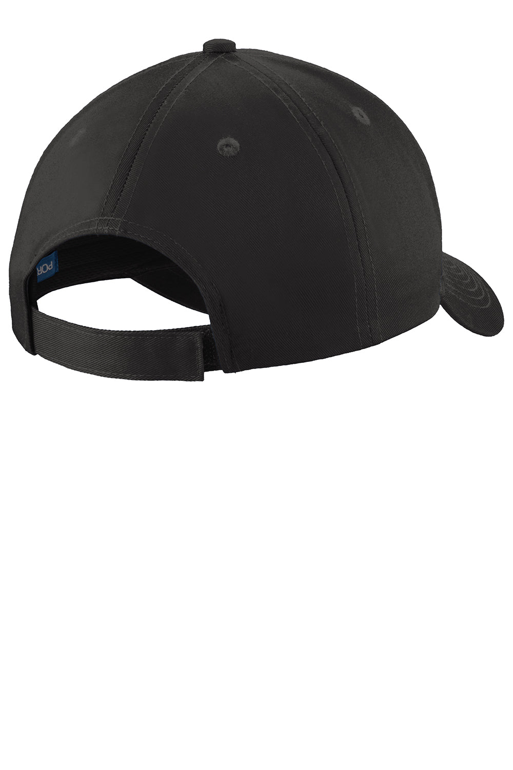 Port Authority C913 Moisture Wicking Adjustable Hat Black Flat Back