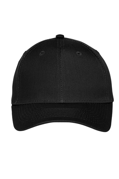 Port Authority C913 Moisture Wicking Adjustable Hat Black Flat Front