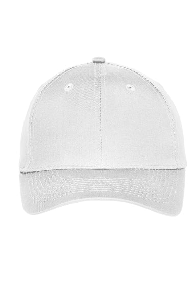 Port Authority C913 Moisture Wicking Adjustable Hat White Flat Front