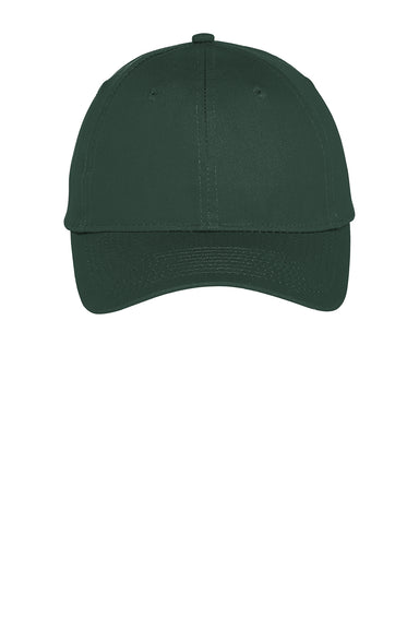 Port & Company C914 Mens Twill Adjustable Hat Hunter Green Flat Front