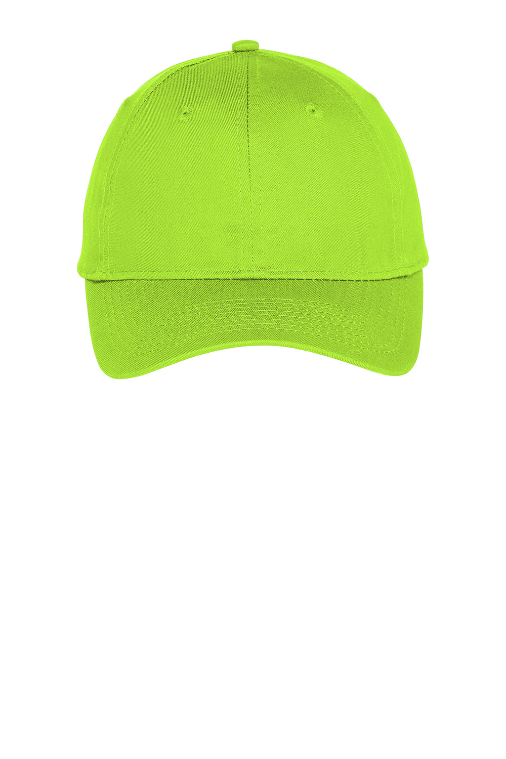 Port & Company C914 Mens Twill Adjustable Hat Lime Green Flat Front