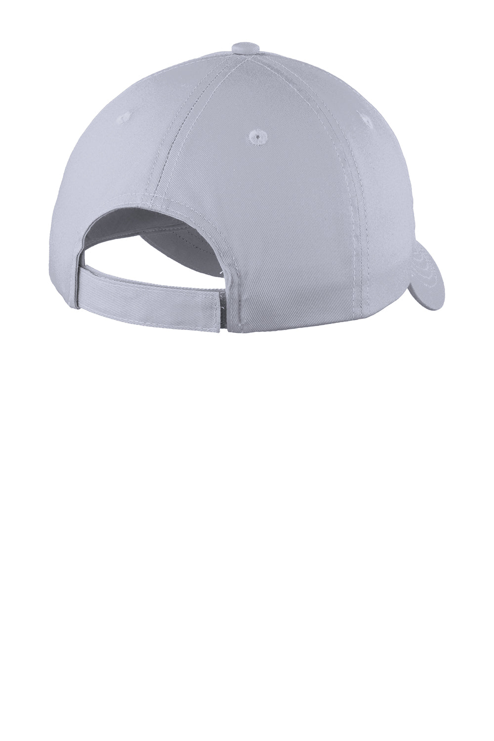 Port & Company C914 Mens Twill Adjustable Hat Silver Grey Flat Back