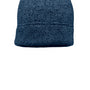 Port Authority Mens Heathered Knit Beanie - Heather Lagoon Blue/Black