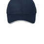 Port & Company Mens Sandwich Bill Adjustable Hat - Navy Blue/White