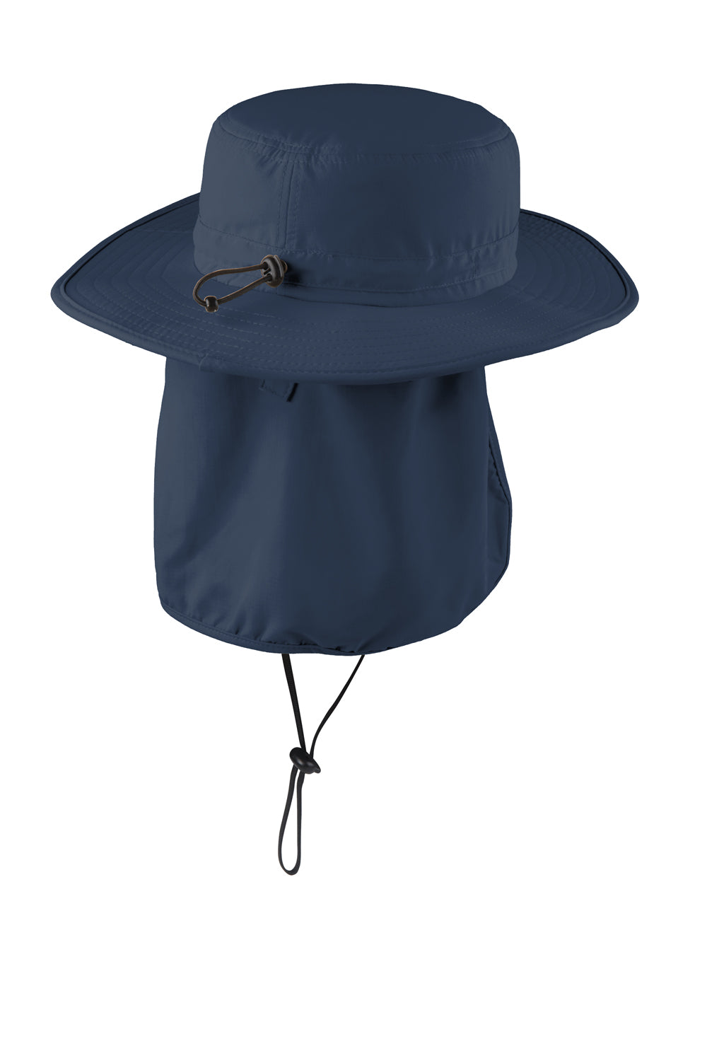 Port Authority C920 Mens Moisture Wicking Wide Brim Hat Dress Navy Blue Flat Back