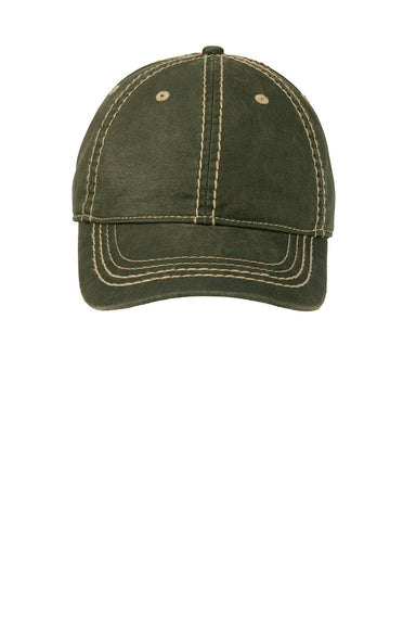 Port Authority C924 Adjustable Hat Olive Green Flat Front