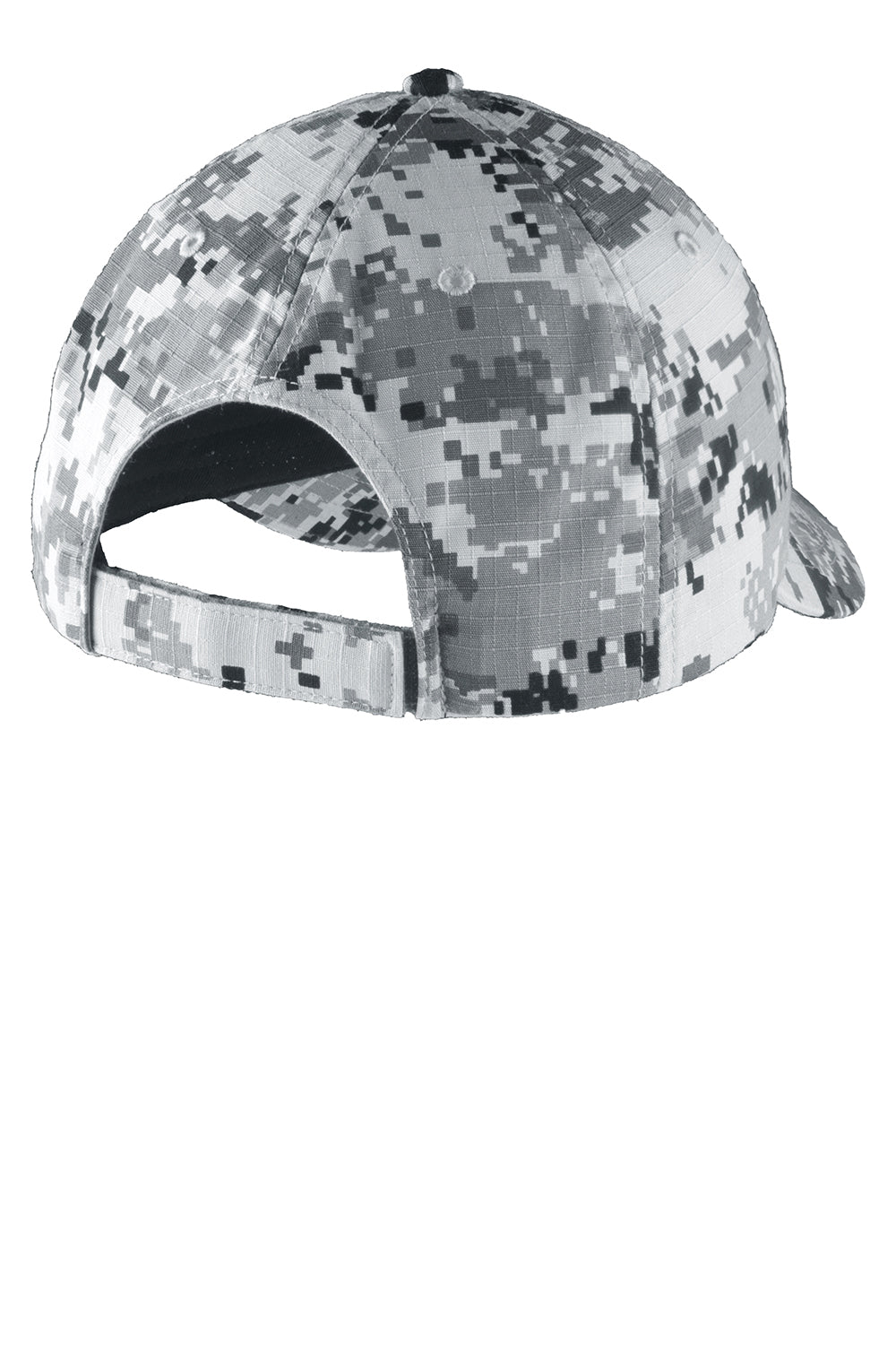 Port Authority C925 Digital Ripstop Camouflage Hat Grey Camo Flat Back