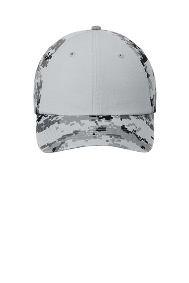 Port Authority C926 Colorblock Digital Ripstop Camouflage Hat Grey Camo/Grey Flat Front