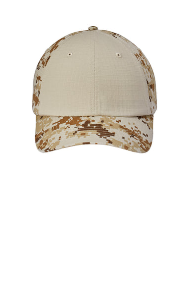 Port Authority C926 Colorblock Digital Ripstop Camouflage Hat Sand Camo/Sand Flat Front