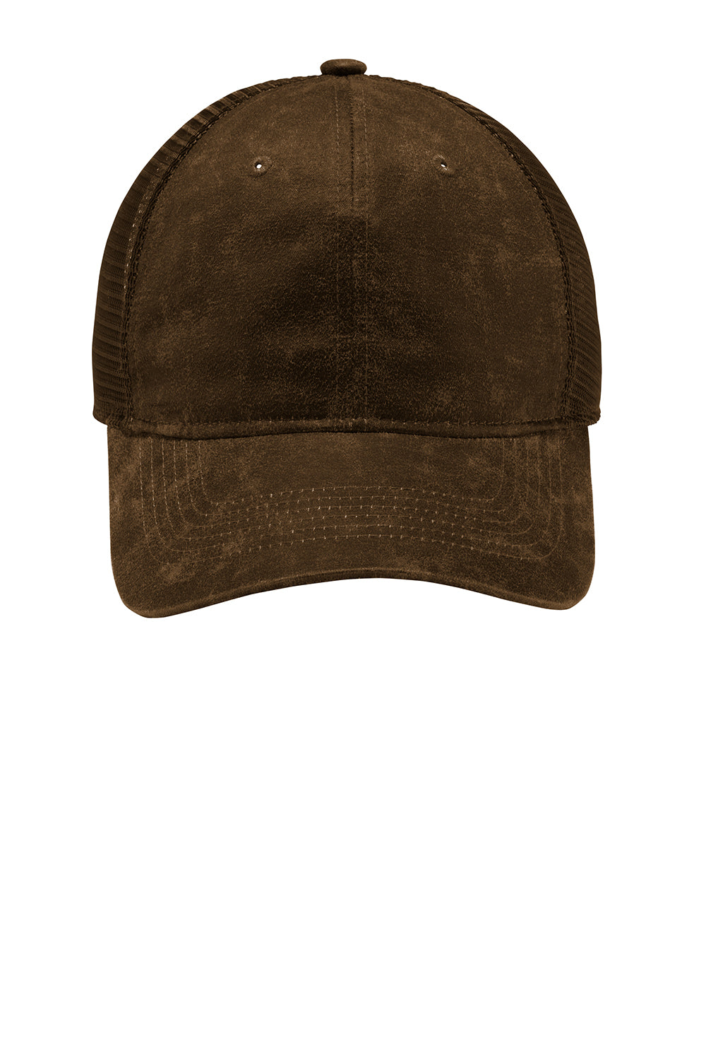 Port Authority C927 Pigment Print Mesh Back Adjustable Hat Brown Flat Front