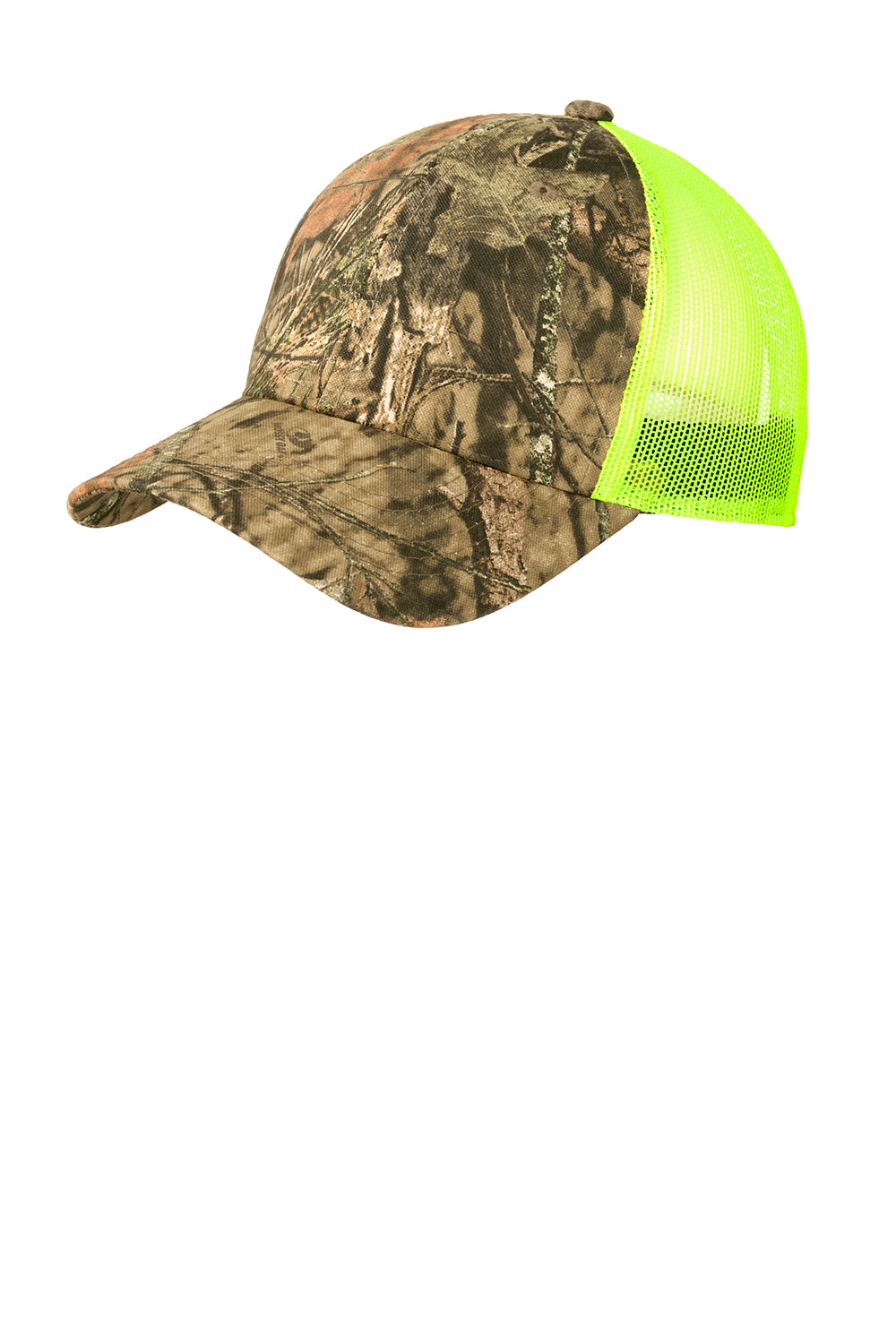 Port Authority C930 Camouflage Mesh Back Adjustable Hat Mossy Oak Break Up Country/Neon Yellow Flat Front