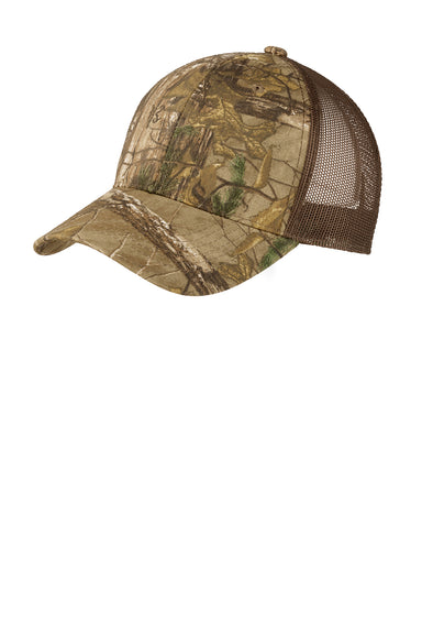 Port Authority C930 Camouflage Mesh Back Adjustable Hat Realtree Xtra/Brown Flat Front