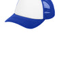 Port Authority Mens Twill Foam Adjustable Trucker Hat - Ivory/Royal Blue