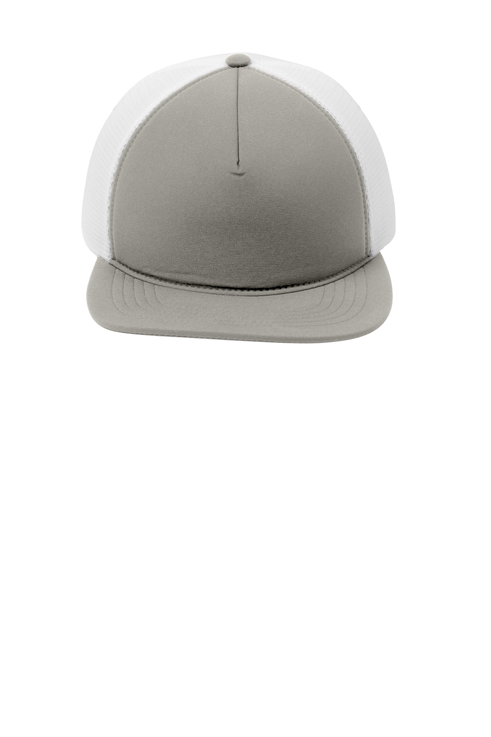 Port Authority C937 Foam Outdoor Flexfit Adjustable Hat Silver Grey/White Flat Front