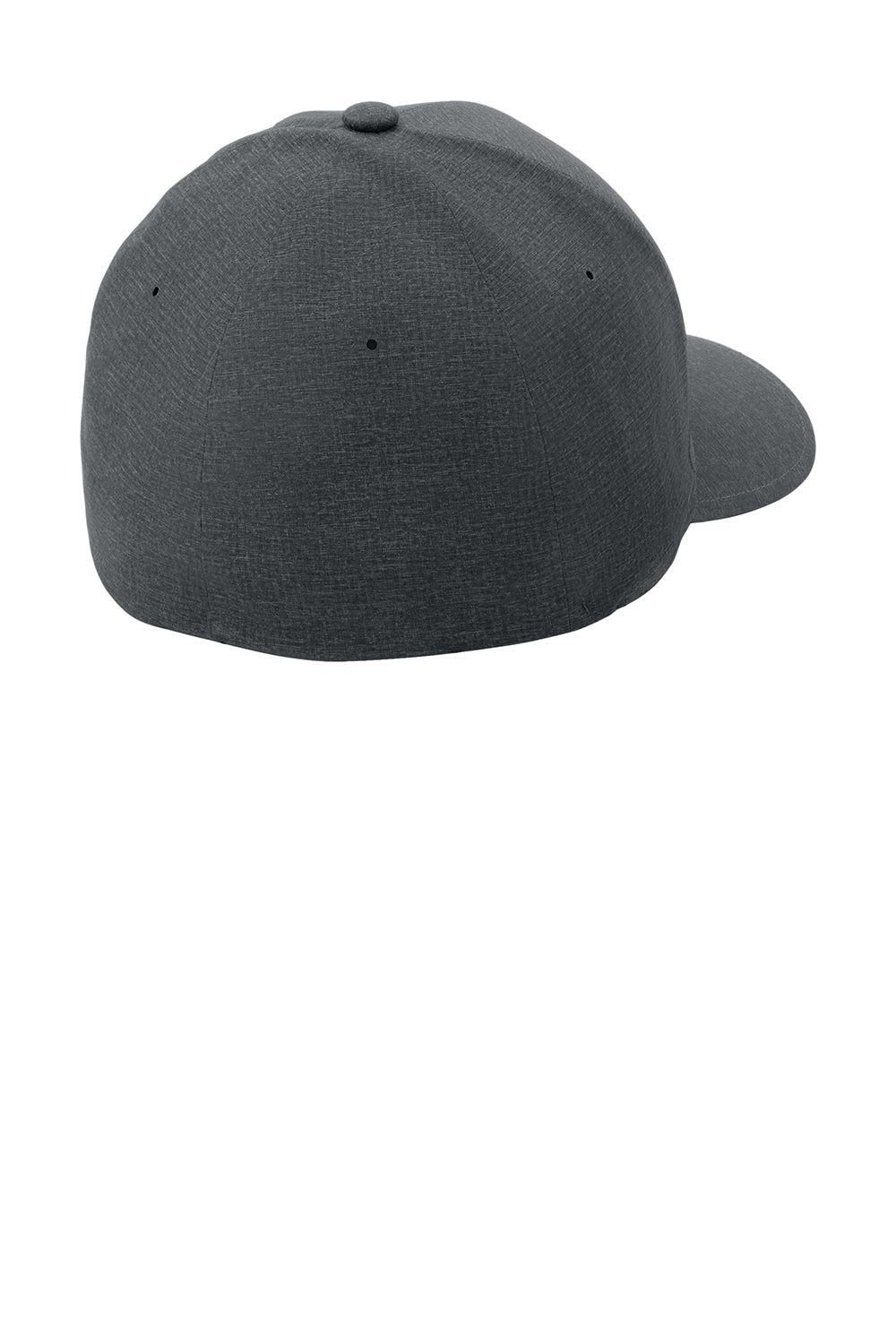 Port Authority C938 Mens Delta Flexfit Hat Carbon Charcoal Grey Flat Back