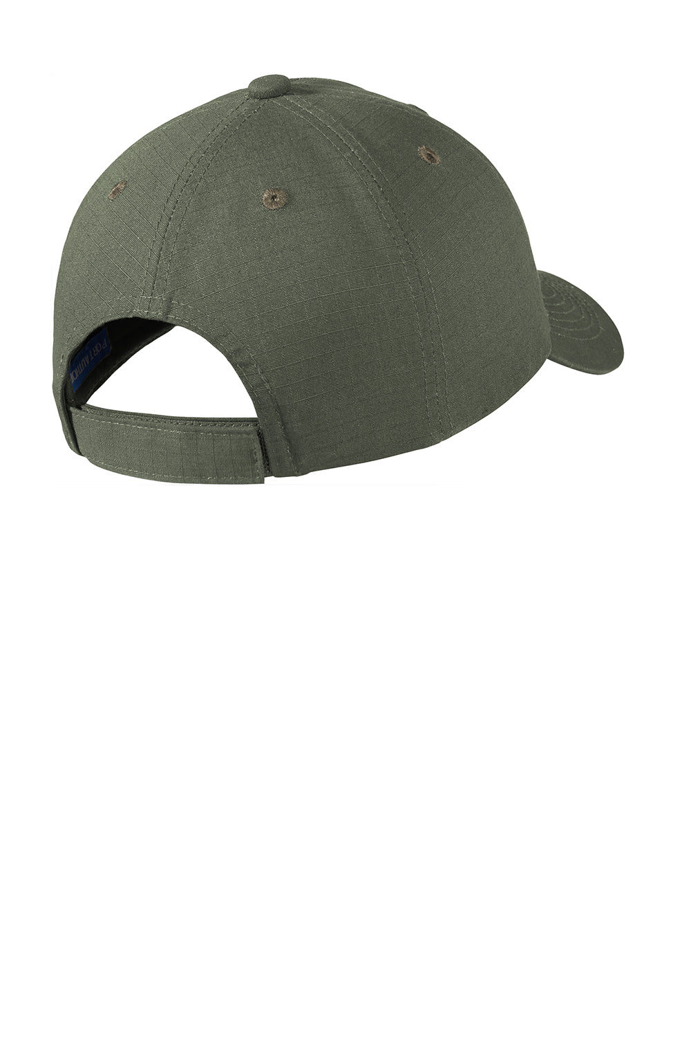 Port Authority C940 Ripstop Adjustable Hat Olive Drab Green Flat Back