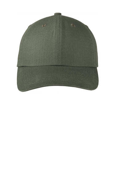 Port Authority C940 Ripstop Adjustable Hat Olive Drab Green Flat Front