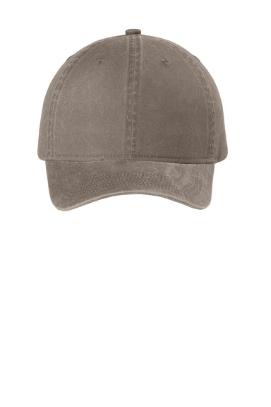 Port Authority C942 Beach Wash Adjustable Hat Taupe Flat Front