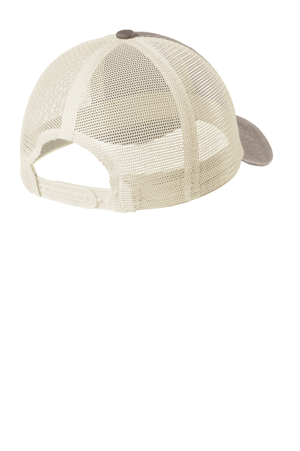 Port Authority C943 Beach Wash Mesh Back Adjustable Hat Taupe/Stone Flat Back