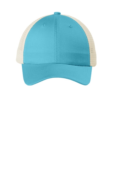 Port Authority C943 Beach Wash Mesh Back Adjustable Hat Tidal Wave Blue/Stone Flat Front