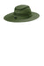 Port Authority C947 Mens Moisture Wicking Ventilated Wide Brim Hat Olive Leaf Green Flat Back