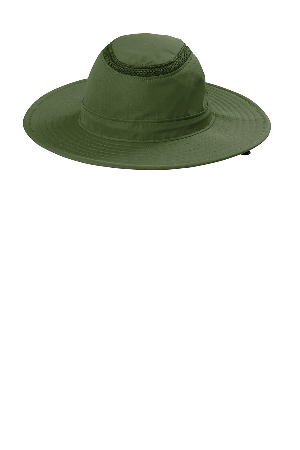 Port Authority C947 Mens Moisture Wicking Ventilated Wide Brim Hat Olive Leaf Green Flat Front