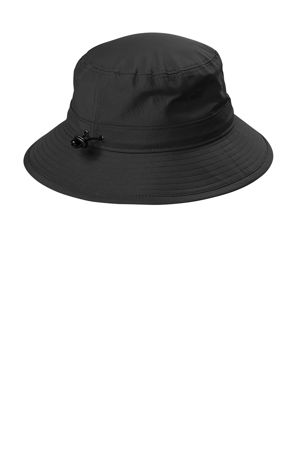 Port Authority C948 Mens Moisture Wicking Bucket Hat Black Flat Back