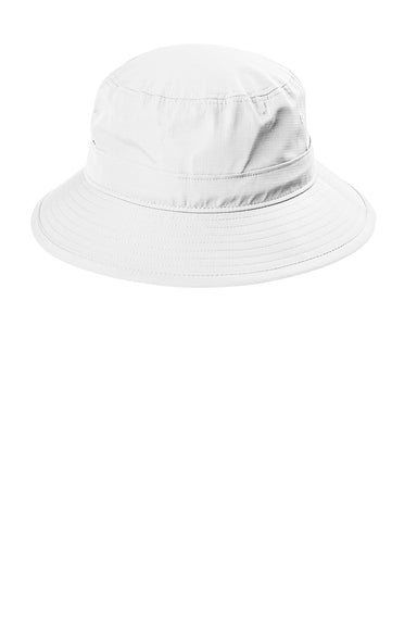 Port Authority C948 Mens Moisture Wicking Bucket Hat White Flat Front